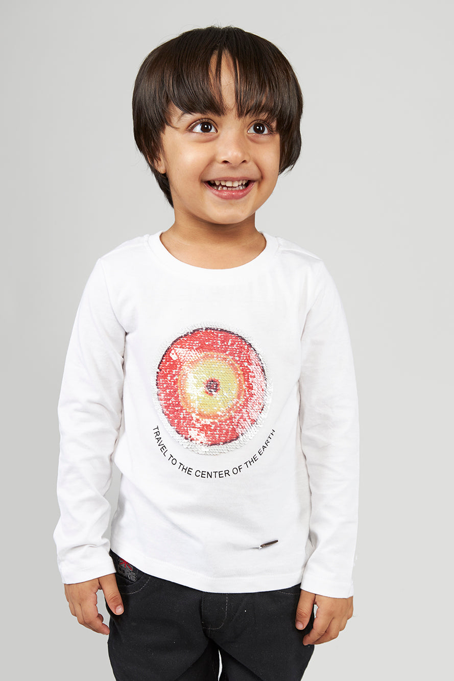 Toddler Boys Centre Of The Earth Tee White