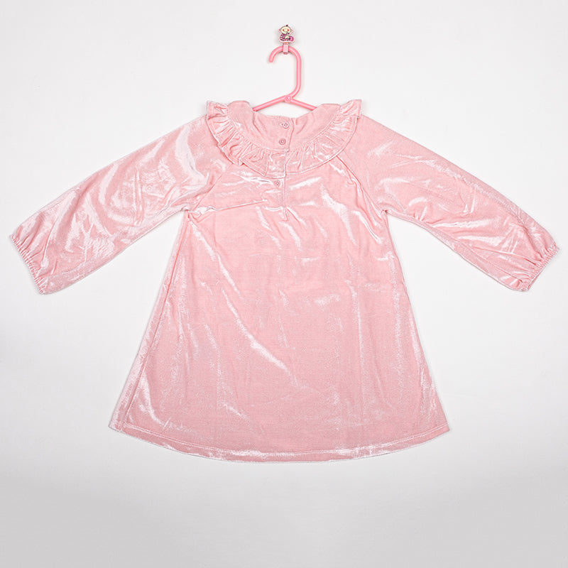 Toddler Girls Velvet Dress Pink