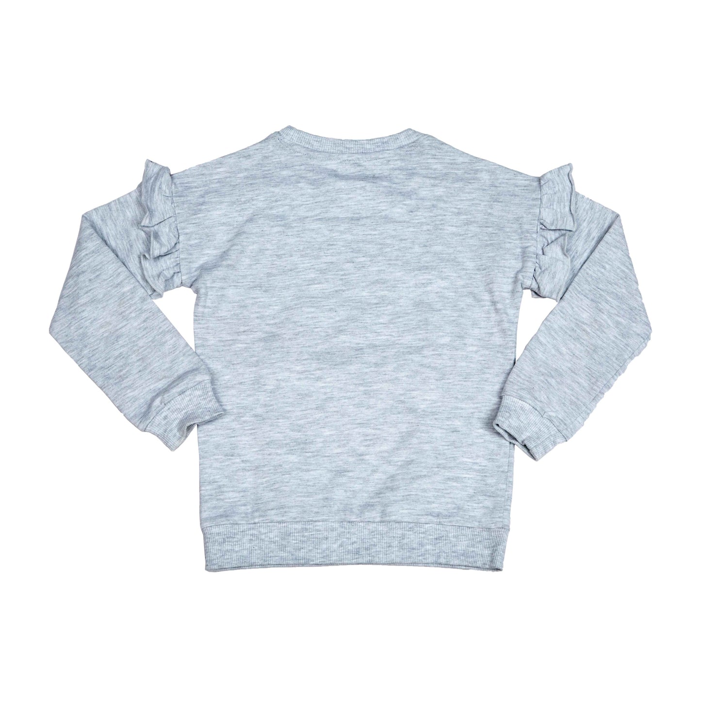Girls Ruffle Sweatshirt Grey