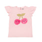 Toddler Girls Cherry Ruffle Tee Pink