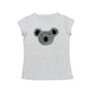 Toddler Girls Embroidery Bear Face Tee Grey