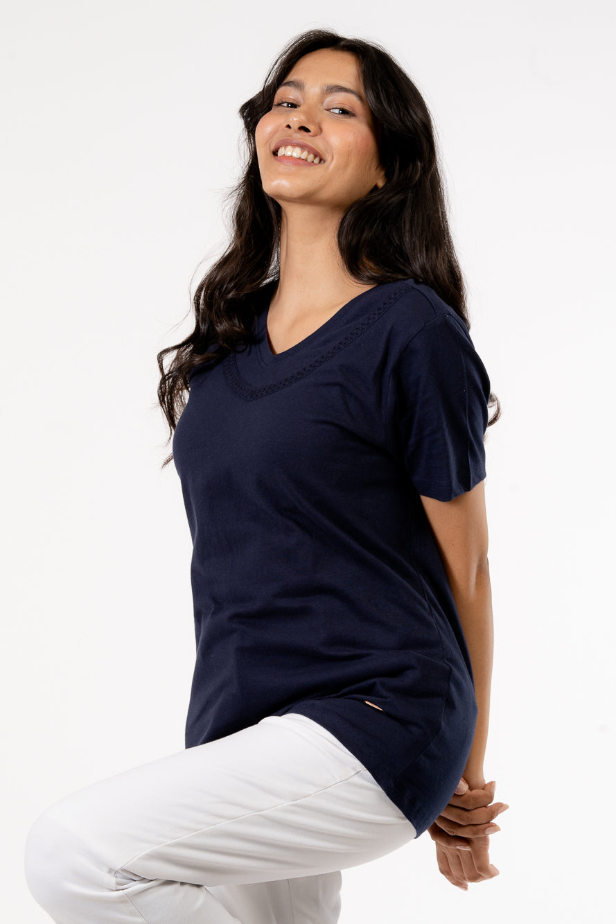 The Cyclades Top Navy