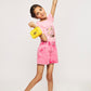 Girls Sustainable Glitter Sequins Tee Pink