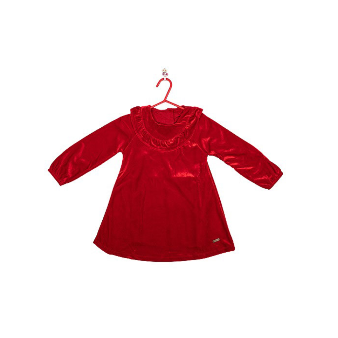 Toddler Girls Velvet Dress Red