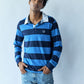 The Rugby Striped Polo Turq & White Striped