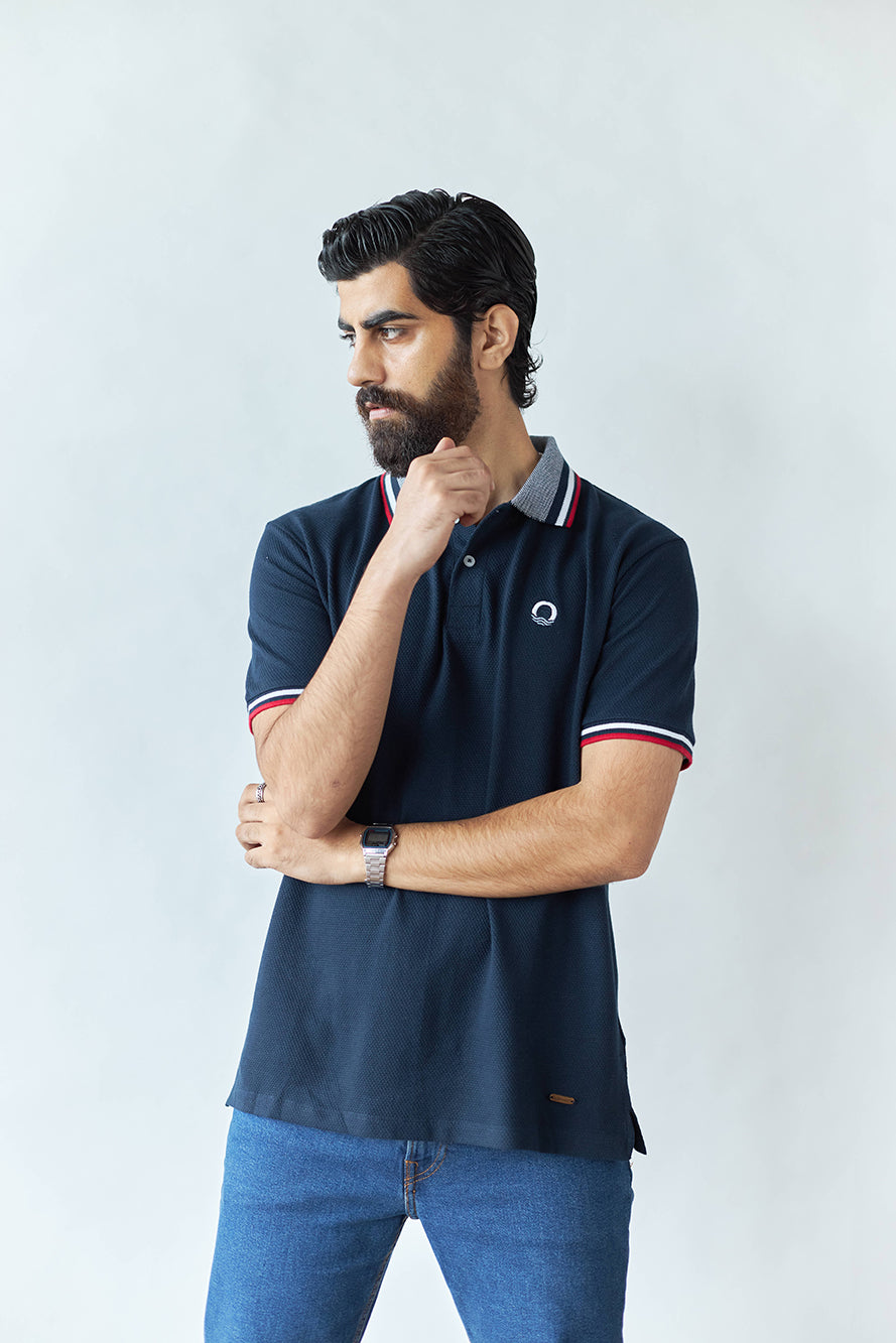 The Popcorn Solid Polo Navy