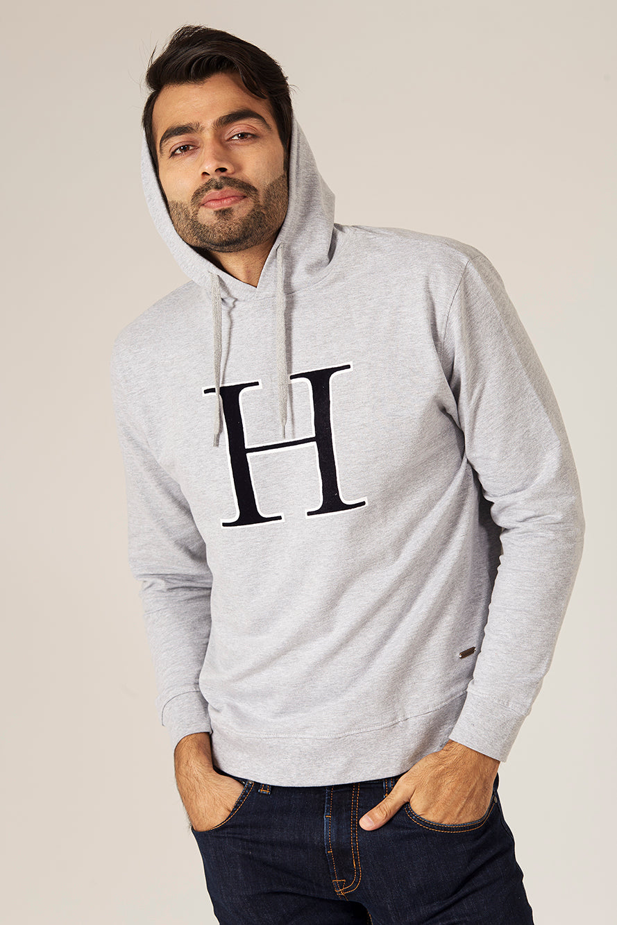 The H Applique Hoodie University Grey